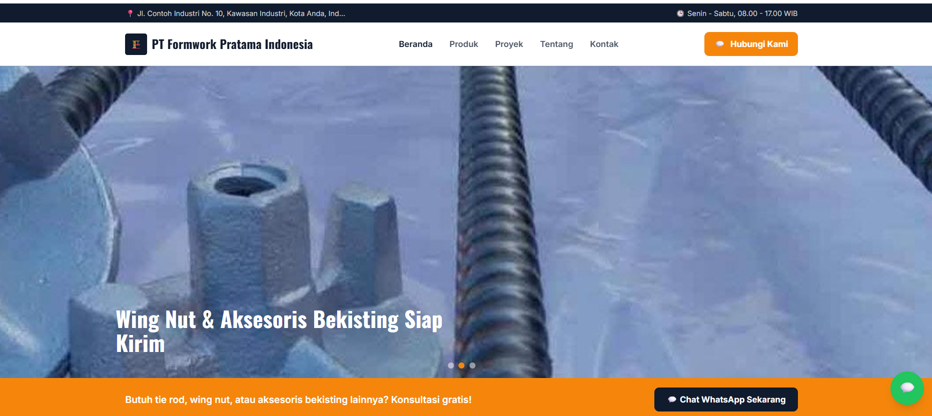 Screenshot PT Formwork Pratama Indonesia — Template Company Profile & Katalog